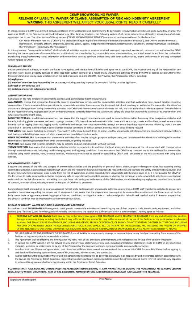 CKMP Waiver Page 1